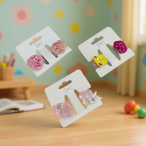 Barrettes pour cheveux pour enfants de la série Kitty Dog, en plastique, design animal de dessin animé, utilisation quotidienne, emballage en carton de haute qualité - Product Image 2