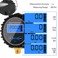 Jauge de pression des pneus à affichage numérique LCD de rétro-éclairage de voiture de haute qualité mesure PSI/BAR/KPA/KG/CM2 1/4 "NPT 1/8" NPT