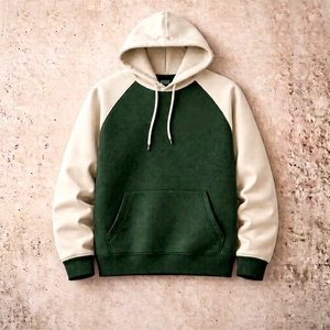 เสื้อฮู้ดดี้ทรงแร็กแลนสีเขียว Aura Style สำหรับทุกเพศ ผลิตจากผ้าฝ้าย 100% เฟรนช์เทอร์รี่ สวมใส่สบาย มีกระเป๋าจิงโจ้ ทรงปกติ เหมาะสำหรับใส่ในฤดูหนาว คุณภาพเยี่ยม - Product Image 1