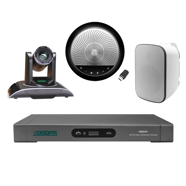 Multiple Video Conference System 6 Array Dynamic Microphone Unit Desktop 360 Degree Omnidirectional Noise Cancelling LED Lights