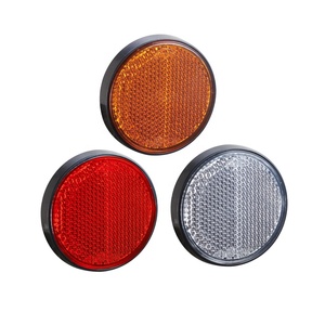 Adhésif d'approbation Emark rouge ambre blanc Mini réflecteur pour remorque camion <span class=keywords><strong>moto</strong></span> rond réflexe - Product Image 1