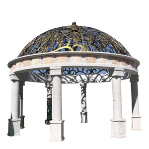 <span class=keywords><strong>Pavillon</strong></span> en fer forgé de style européen pour l'extérieur, avec dimensions personnalisables, couleur <span class=keywords><strong>or</strong></span> blanc - Product Image 5