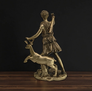 Statue personnalisée de la déesse grecque <span class=keywords><strong>Artemis</strong></span> Diana en résine finition bronze, déesse de la chasse avec figurine de cerf pour la décoration de la maison ou du bureau - Product Image 6