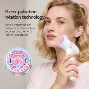 Spazzola Elettrica Rotante in Silicone per Pulizia Viso <span class=keywords><strong>con</strong></span> Tecnologia a Ioni Negativi per Pulizia Profonda dei Pori e Impermeabile - Product Image 3