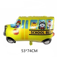 Camion autobus scolaire et train ballon en aluminium décorations de fête d'anniversaire pour garçon ballons joyeux anniversaire