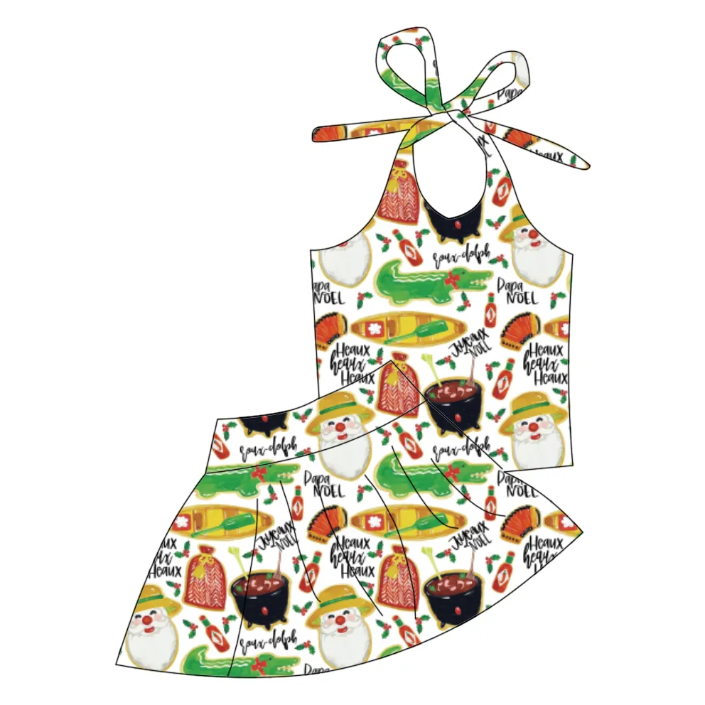 low price for baby clothing Summer children's halter dress two-piece set cute print custom dress