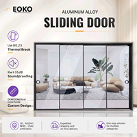 Porte coulissante en aluminium certifiée EOKO NFRC CSA, à rupture de pont thermique, triple vitrage panoramique 6063-T5 pour villa de luxe
