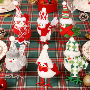 New <b>Christmas</b> Decorations Bird Figurines Plush Bird Doll <b>Christmas</b> Ornaments for Window Displays Children Gifts - Product Image 4
