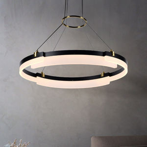 Горячая Распродажа черный белый Круглая Люстра Отель вилла ресторан акриловый алюминиевый Железный светодиодный подвесной светильник - Product Image 4