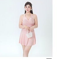 Maillot de bain une pièce sexy pour femme grande taille, dos nu, ajouré, avec cordon de serrage, motif écossais uni, élégant et stylé