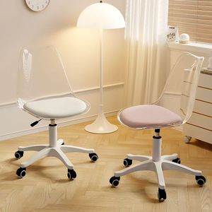 Silla elevadora giratoria para el hogar, silla elevadora de plástico transparente, silla de comedor sencilla, muebles con ruedas para ocio - Product Image 4