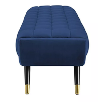 Tabouret de canapé en velours de luxe léger, design américain, pieds en métal, ottoman long nordique, banc à chaussures, salon, chevet, usage domestique