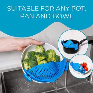 Panier filtrant universel pliable en silicone pour la cuisine Clip de passoire à large ouverture pour fruits légumes passoires passoires - Product Image 6