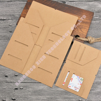 TN Carnet de voyage Pochette pour cartes en papier kraft personnalisée Couverture en PVC à feuilles mobiles Format passeport standard Dossier de fichiers