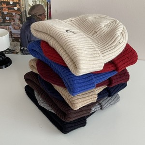 Gorro de lana unisex, gorro de punto, cálido para invierno, resistente al viento, 56-58cm, estilo japonés y coreano, café, caqui, beige, negro, gris - Product Image 4