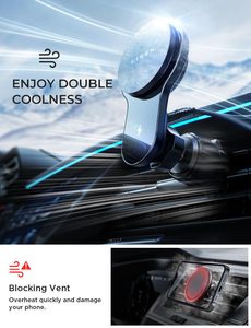Support de Voiture Magnétique Rotatif LISEN avec Chargeur Sans Fil 15W et Ventilateur de Refroidissement pour iPhone 17 Pro Max <span class=keywords><strong>Mini</strong></span> – Support de Téléphone pour Véhicule - Product Image 3