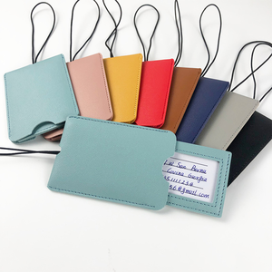 Étiquette de bagage personnalisée en cuir PU avec motif lettres, étiquette de <span class=keywords><strong>valise</strong></span> extractible pour la prévention des pertes en voyage 15x10x2CM - Product Image 2