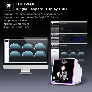 Jungle Leopard Proflow SE, Pantalla LCD de 4 Pulgadas con Imán, Visualización de Imagen, Personalizable, Enfriador de Agua para CPU, Ventilador ARGB 360 para Juegos - Product Image 6