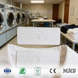 Blanchisseries professionnelles UHF Utiliser une laveuse Tissu <span class=keywords><strong>Fil</strong></span> <span class=keywords><strong>de</strong></span> fibre métallique Blanchisserie Lavable Rfid Étiquette <span class=keywords><strong>de</strong></span> blanchisserie - Product Image 1
