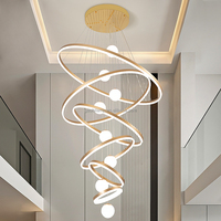 Grand lustre moderne pour villa duplex française, lampe principale linéaire lumineuse pour escalier et hall d'immeuble, suspension décorative