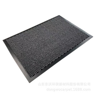 Tapis de porte en PVC à poils coupés, rectangulaire, épaisseur moyenne, rayé, imperméable, pour usage domestique - Product Image 1