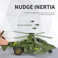 Hélicoptère jouet à friction avec logo personnalisé, style avion de chasse militaire, véhicule transformable en un clic avec roues pour enfants