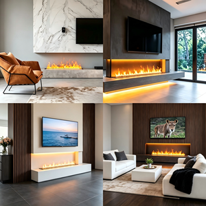 Décoration murale encastrée à <span class=keywords><strong>LED</strong></span> multicolores, <span class=keywords><strong>cheminée</strong></span> électrique 3D à vapeur d'eau, <span class=keywords><strong>cheminée</strong></span> à vapeur d'eau pour salon - Product Image 6