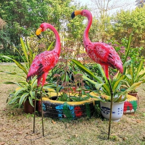 Éclairage solaire extérieur, artisanat en métal, flamant <span class=keywords><strong>rose</strong></span>, ornement de jardin - Product Image 3