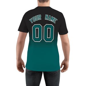 Custom Gradient T-Shirt Unisex Adult Crew Neck Moisture Wicking Personalized <b>Name</b> Number Baseball Softball Athletic Shirt - Product Image 2