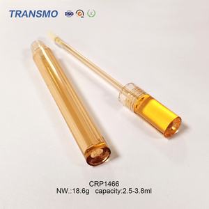Tube de brillant à lèvres jaune de luxe transparent, flacon d'huile à lèvres rond, emballage personnalisé de tube de brillant à lèvres vide avec grand pinceau 2,5-3,8 ml - Product Image 6