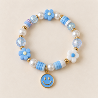 6 stijlen kleurrijke DIY kralenbedelarmbanden voor meisjes kinderen handgemaakte bloem fruit glimlach vlinder armband sieraden cadeau