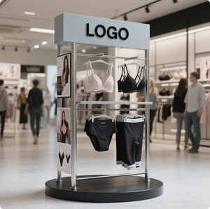 Modern Metal Structure <strong>Display</strong> <strong>Unit</strong> with <strong>Circular</strong> Base Great for Organizing and Displaying Underwear - Product Image 2