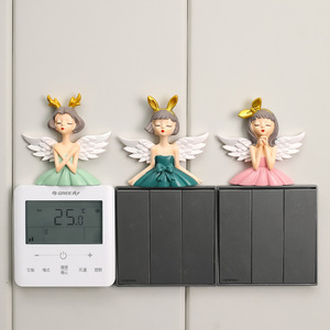 Figuras de Ángeles de Resina de Dibujos Animados Creativos, Adhesivos Autoadhesivos para Interruptores, Decoración de Pared para el Hogar, Adhesivos Decorativos de Estilo Nórdico - Product Image 4