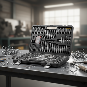 DB Wholesale Jeu de tarauds et filières 116 pièces métriques et SAE en acier pour roulements, outils de filetage à droite - Product Image 2