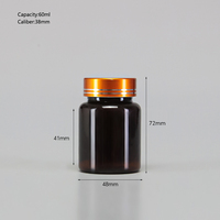 Bouteille d'emballage en plastique pour pilules et vitamines de qualité médicale, personnalisée en gros, avec bouchon à vis