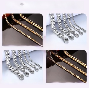 Bracelet chaîne <span class=keywords><strong>gourmette</strong></span> tendance hip-hop en acier inoxydable doré et argenté, inaltérable, pour hommes et femmes, 3 mm et 5 mm, bijoux de mode transfrontaliers - Product Image 3