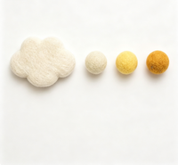 Ensemble de jouets pour animaux de compagnie en feutre de laine doux, nuages et boules de macaron, faits à la main, colorés, jouets interactifs pour chatons, pour jouer en intérieur