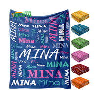 Couverture personnalisée avec nom, blanche, 100% polyester, couverture en peluche, 230 g/m², couverture en flanelle avec logo personnalisé