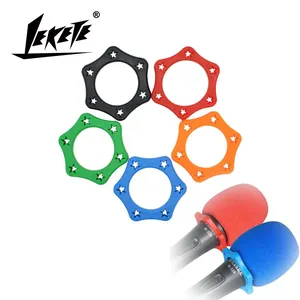 LEKETE LKT-B11-B15 caoutchouc lavable filaire sans fil Microphone à main anneau de Protection roulant Microphone à anneau antidérapant