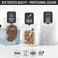 Distributeur de rouleaux de sacs sous vide réutilisables grand format avec coupe-sac coulissant, thermoscellable PA/PE, compatible avec la plupart des sacs de conservation alimentaire de 50 pieds