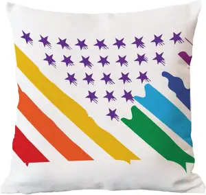 Kustom bendera Amerika pelangi bantal Sofa Gay LGBTQ melemparkan bantal biexual Gay Pride sama jenis kelamin hadiah bantal