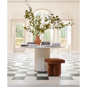 Italian Modern Stone <b>Dining</b> <b>Table</b> White Marble Small Household Minimalist Round for Room - Product Image 1
