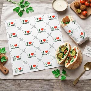 Papel de Envolver para Alimentos con Logotipo Impreso Personalizado, Biodegradable, Ecológico, Recubierto de PE, a Prueba de Grasa, para Sándwiches, Hamburguesas y Shawarma - Product Image 3