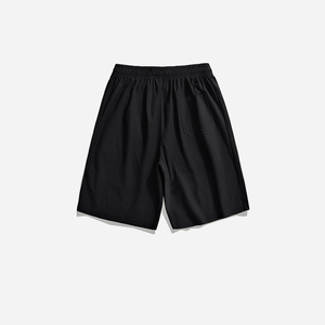 Pantalon long cinq quarts élégant d'été à motif solide pour hommes taille élastique non déformable ne se décolore pas facilement All Match Casual Shorts - Product Image 4