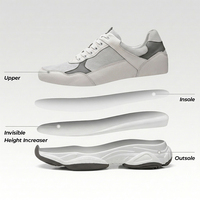 Baskets de sport pour hommes en cuir de vachette de haute qualité, rehaussantes invisibles de 8 cm, pour la vente en gros