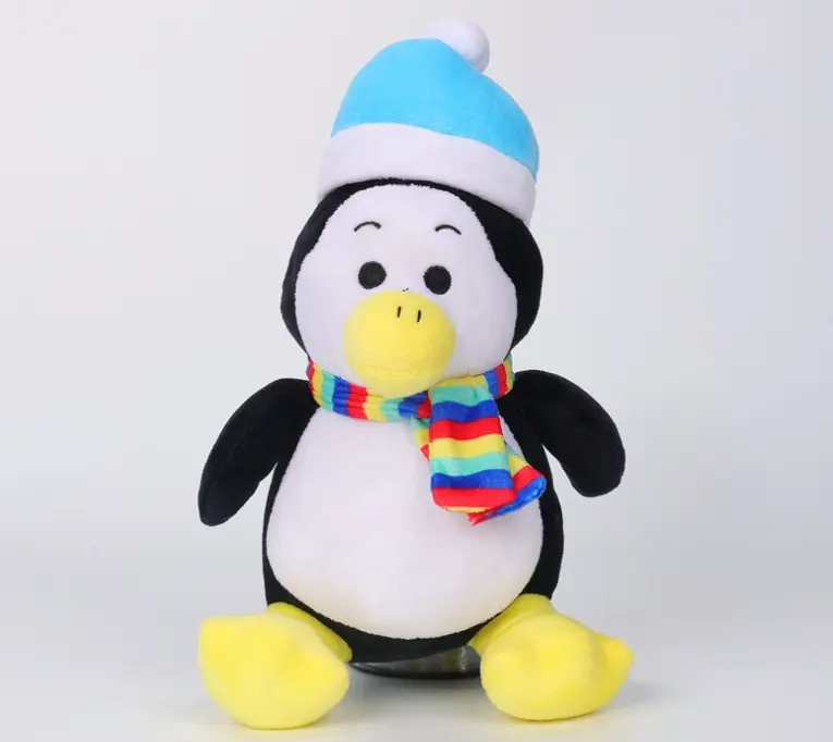 New Custom Penguin Plush Toy Macio Xmas Recheado Papai Noel/Rena Plushies Brinquedos para o Bebê Presentes de Natal