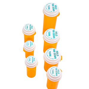 Trẻ em chống một cú nhấp chuột đóng cửa <span class=keywords><strong>EZ</strong></span> mở vít-on <span class=keywords><strong>cap</strong></span> Pill chai 13 DRAM ngón tay cái Tab đảo ngược nắp lọ - Product Image 1