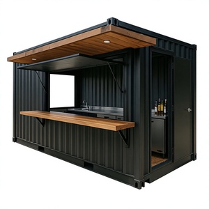 Kiosque de café portable en conteneur de 20 pieds en panneaux sandwich en acier MK X20, magasin, cuisine extérieure, design moderne et respirant - Product Image 1