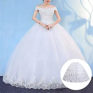 Nouvelle Crinoline à 6 cerceaux en modal, teinte en fil, <span class=keywords><strong>noir</strong></span> et blanc, longue, pour robe de mariée, <span class=keywords><strong>jupon</strong></span> de bal, jupe, demi-jupes, ODM 2025 - Product Image 2