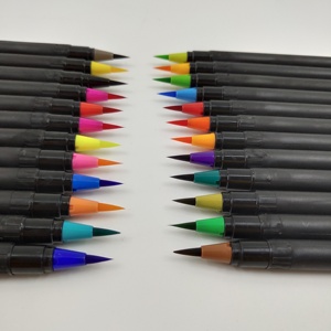 100 couleurs uniques double pointe croquis Art personnalisé en Nylon pointe de brosse aquarelle <span class=keywords><strong>pinceau</strong></span> marqueur stylos - Product Image 5